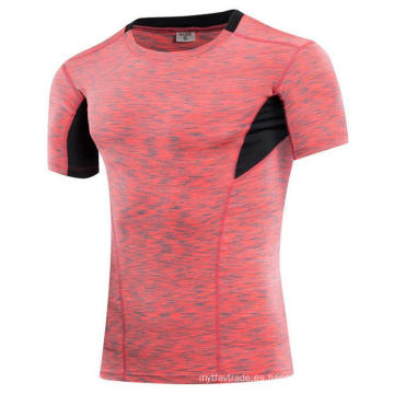 Camiseta deportiva y deportiva de manga corta elástica de 5 colores para hombres